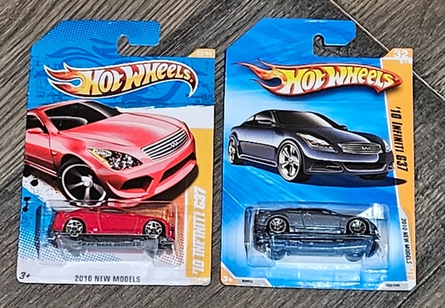 HOT WHEELS 10 Infiniti G37 Light Blue and Red lot of 2