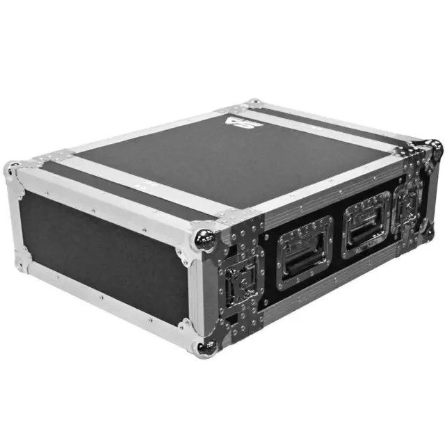 Heavy Duty 4 Space ATA Rack Case - 4U PA DJ Amplifier Flight Road Case