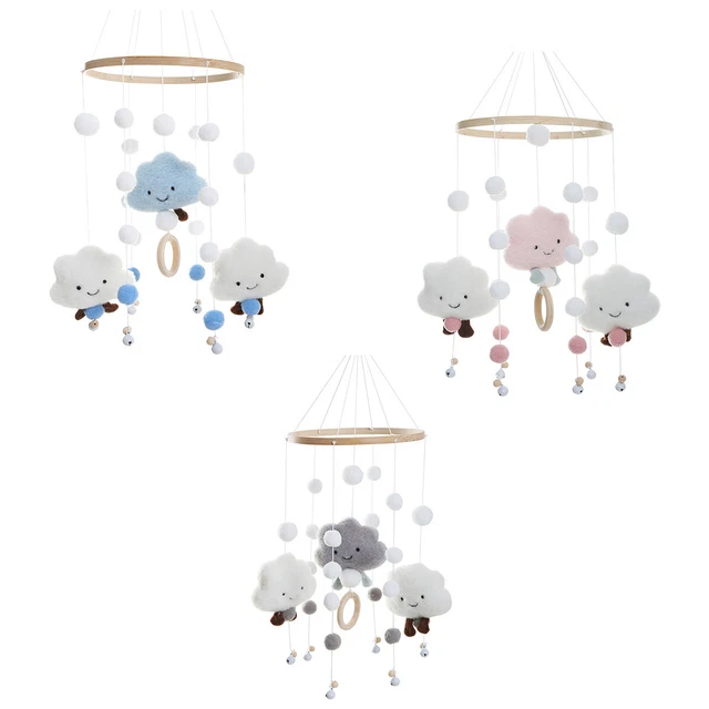 Mobile Wind Chime w/Cloud Doll Hanging Bed Bell Grasp Training Baby LoHsT