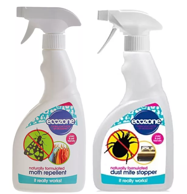 Ecozone Natural Moth Repellent - Dust Mite Stop Natural Formula Long Lasting