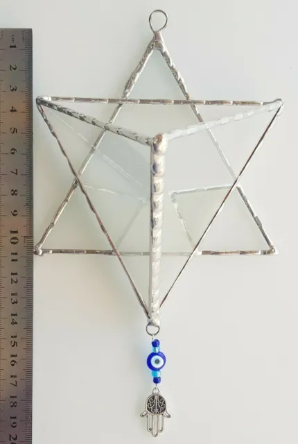 Star of David Stained Glass Terrarium ,Transparent 2 mm Planter For Indoor