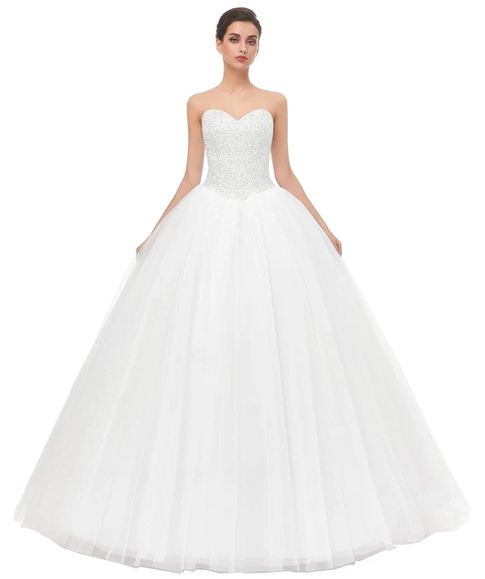 Likedpage Womens Ball Gown Bridal Wedding Dresses (US16, Ivory) White