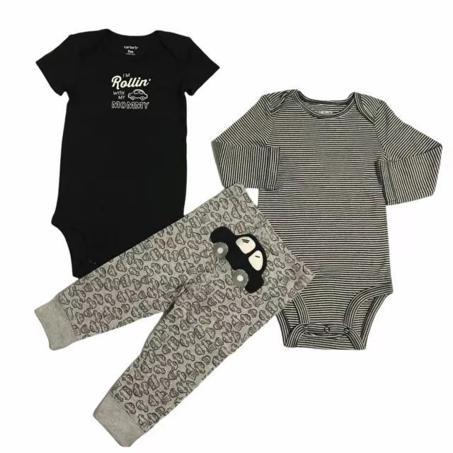 Carters Baby Boys 3pc Pants Tops Outfit Set Size 9-12 Months Multic Soft & Comfy