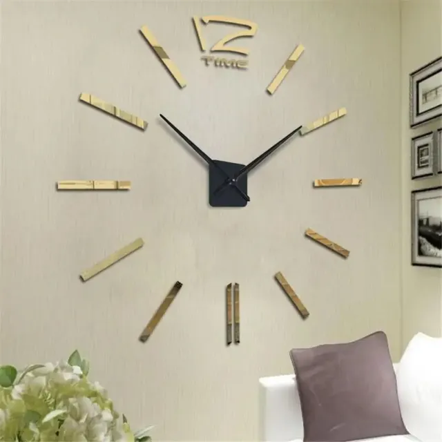 DIY Wall Sticker Clocks Acrylic Home Office Adhesive Mini Living Room Decor 60cm