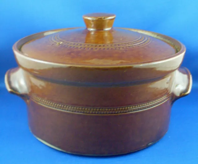 Antique PEARSONS Chesterfield England STONEWARE POTTERY 1.5L Oven Casserole Dish 2