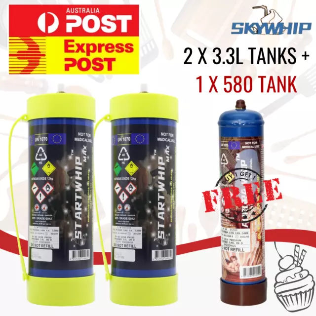 Free Metro Express Cream Chargers 2 X 3.3L Startwhip Max Xl + Free 580 & Nozzles