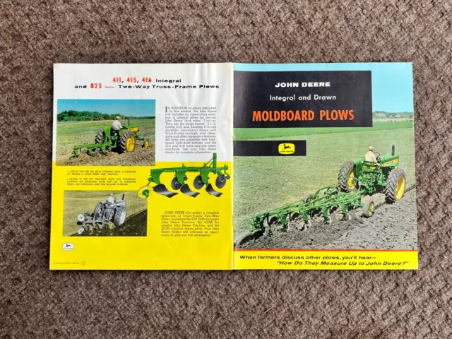 1958 John Deere Integral And Drawn Moldboard Plows Brochure