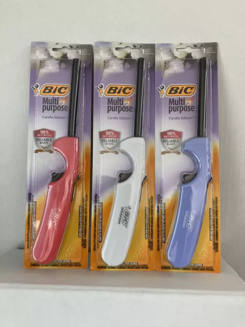 (x3) Bic, Multi Purpose, Lighter, Candle Edition, Assorted Colors