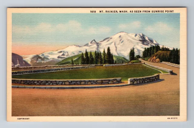 Mt Rainier WA-Washington, View As Seen From Sunrise Point, Vintage Postcard