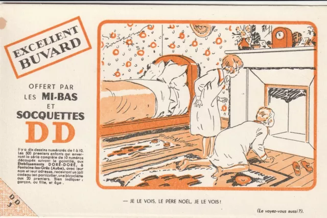D100 ANCIEN BUVARD DEVINETTE  Offert par Mi-Bas et Soquettes DD