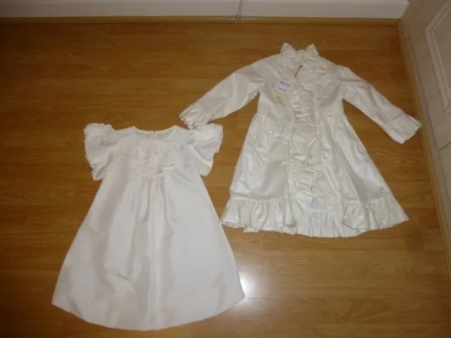 BNWT Cute Girls Designer MARYBEL Cream Special Occasion Coat & Dress Set 4 Y £92