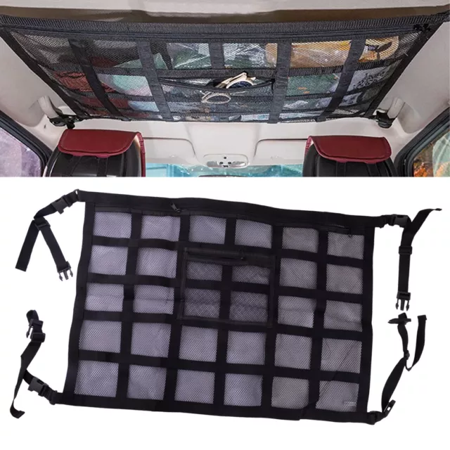 GepäCknetz Autodecke Dach Universal-Auto -Deckenlagerungsnetz-Taschenauto-Dach-Innenraum-Fracht-Netz-Tasche mit  Reißverschluss-Kofferraum-Lagerung Dachnetz Auto (Color : 80X60cm) :  : Auto & Motorrad