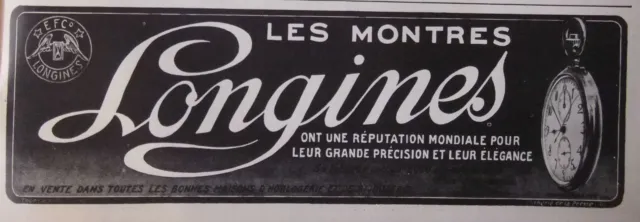 Publicité De Presse 1914 Les Montres Longines Grande Précision Et Élégance