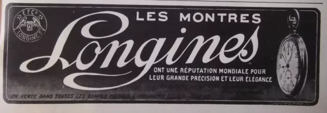 Publicité De Presse 1914 Les Montres Longines Grande Précision Et Élégance