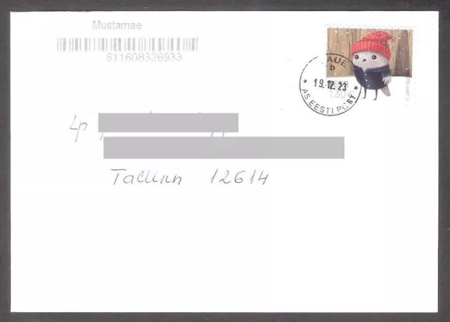 2023 Estonia Sello de Navidad Mi 1088 enviado por correo año 2023