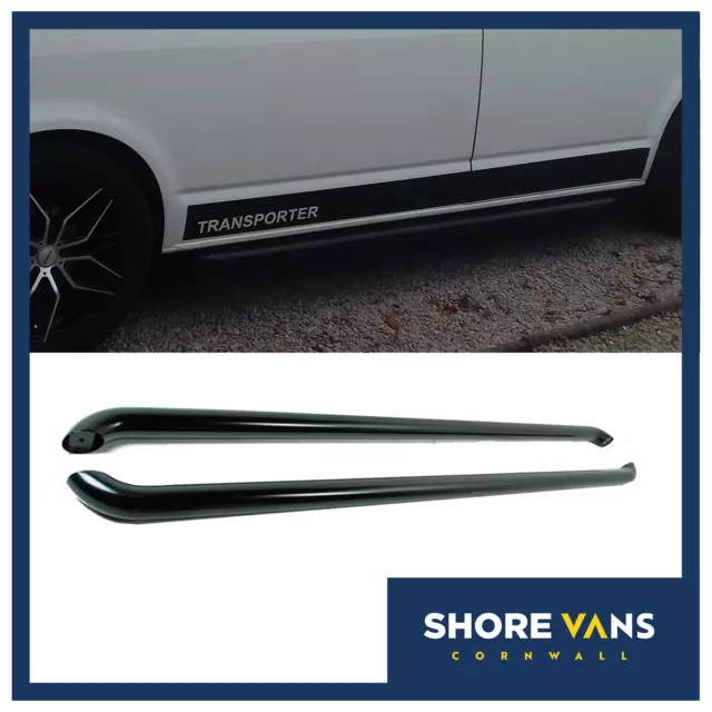 Vw T5 T6 Side Bars Swb Sportline Black Powder Coat Finish