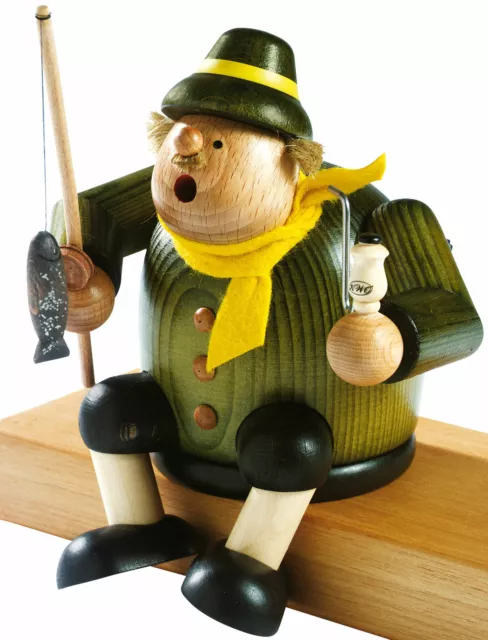 KWO Räuchermann Kantenhocker Angler 18 cm (Art. 21562)  Serie Die Dicken