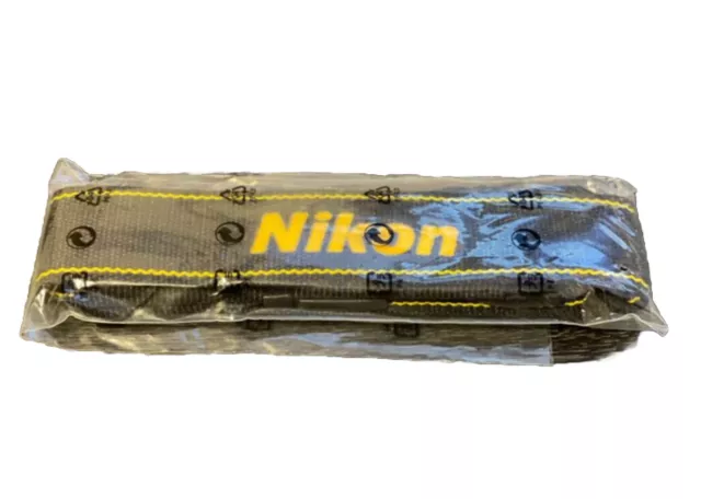 Genuine NIKON CAMERA NECK STRAP  AN-DC1  Black / Yellow  for DSLR / SLR (new)