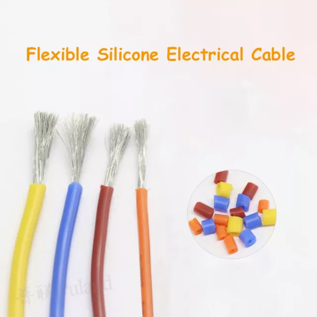 Flexible Silicone Electrical Cable 2AWG - 30AWG Tinned Copper Wire UL High Temp
