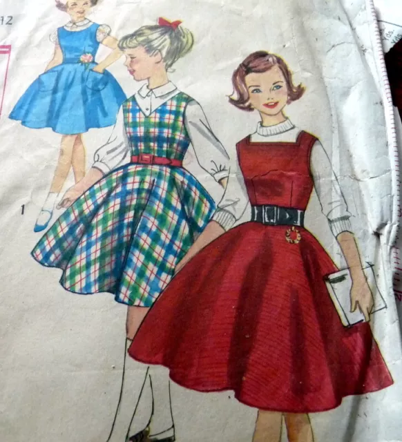 *LOVELY VTG 1950s GIRLS DRESS Sewing Pattern 12