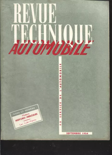 Revue Technique Automobile .N° 101 . Septembre 1954