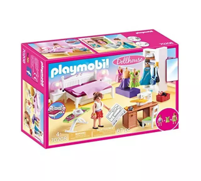 (TG. taglia unica) PLAYMOBIL Dollhouse 70208 - Camera da letto con angolo per cu