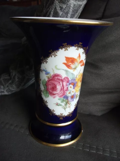 Porzellanvase Porzellan Vase Kunst Bavaria Echt Kobalt Blumenvase Kronach 400/3 3