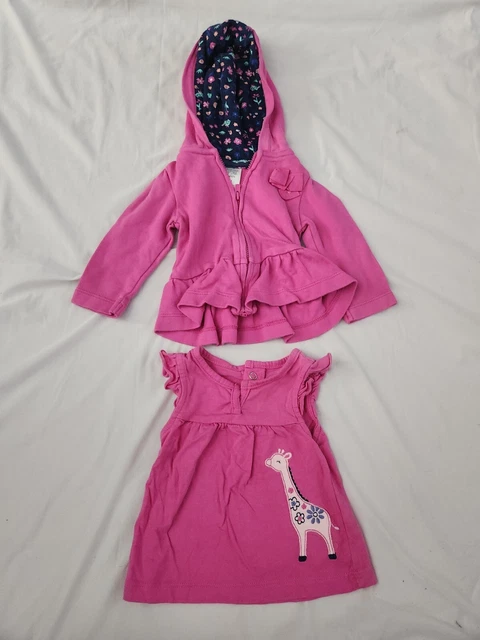Carter's Infant Girl 3 Months Pink Giraffe Top Set #B315