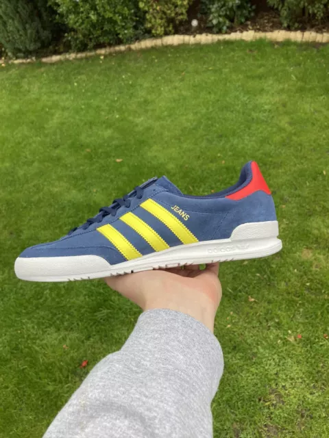 Adidas jeans red and sales blue
