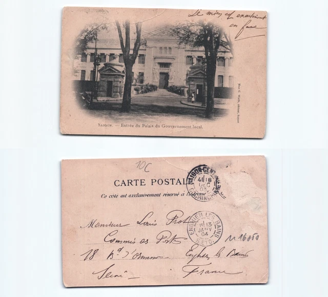 (n16050)   Saigon Gouverneurspalast 1904  Ansichtskarte Indochina (französi