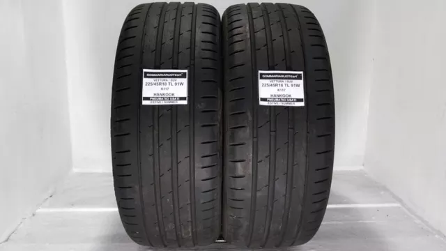 2 Pneumatici Usati 225/45R18 91W K117 Hankook Gomme Estive 55% 2019