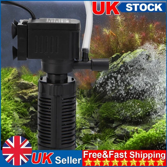 Fish Tank Filter Aquarium Water Filtration Air Oxygen Submersible Pump (2W)