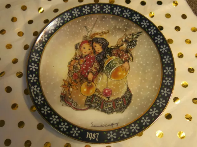 Collector Decor Plate CHRISTMAS ANGELS 1987 Konigszelt Bayern Sulamith Wulfing