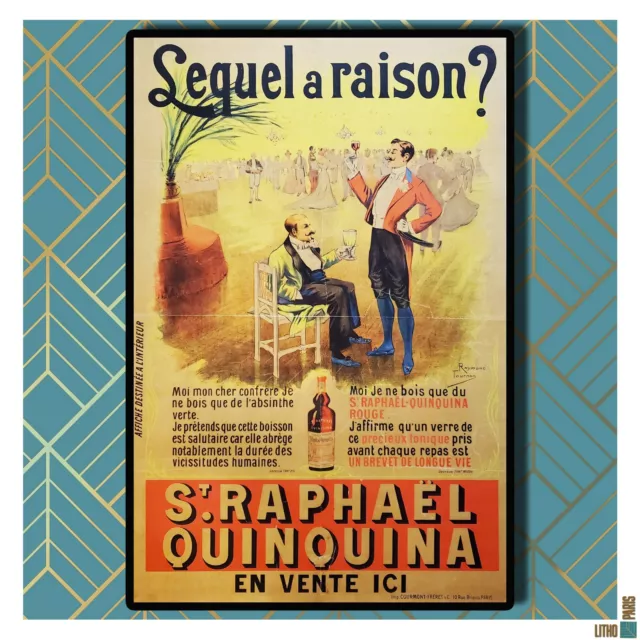 Raymond Tournon/1900/Affiche originale/St.Raphael Quinquina/Publicité/Art/Alcool