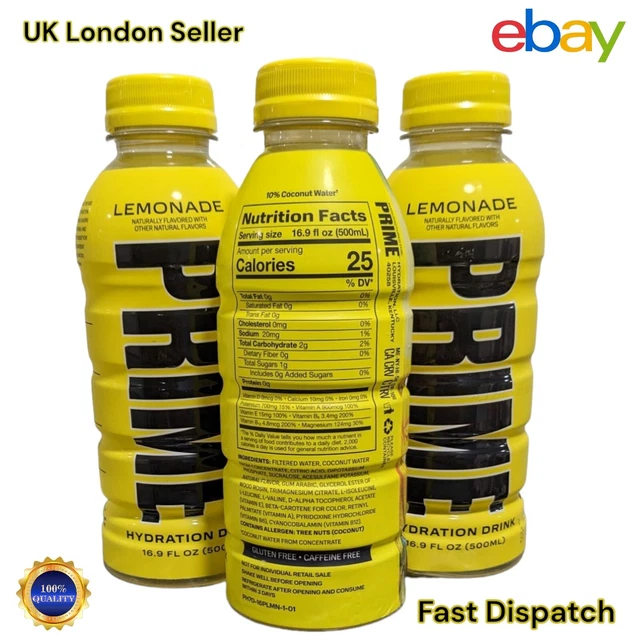 PRIME HYDRATION LEMONADE Drink 500ml New Flavour USA & Airheads Bars £9.49 PicClick UK