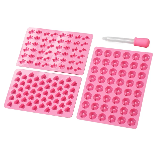 6pcs Silicone Candy Mold With Droppers Mini Silicone Molds Chocolate Molds Soft