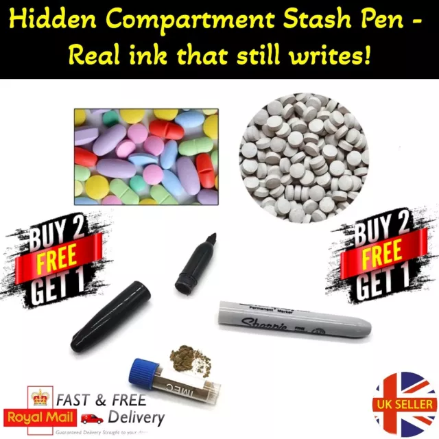 Hidden Compartment Sharpie Secret Stash Can Hide Cash Jewellery Pills Real Ink!