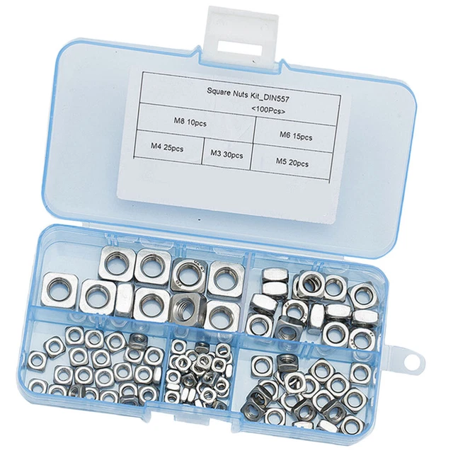 100 pz dadi a vite macchina dadi quadrati in acciaio inox 100 pz