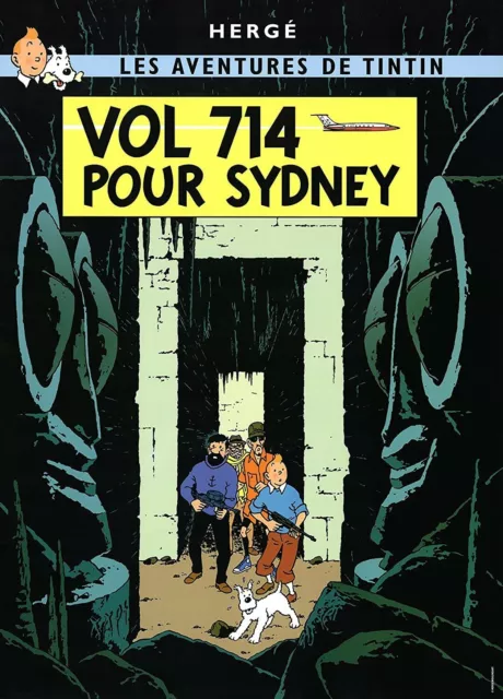 Flug 714 nach Sydney  - Tim und Struppi tintin Kunstdruck Poster Plakat