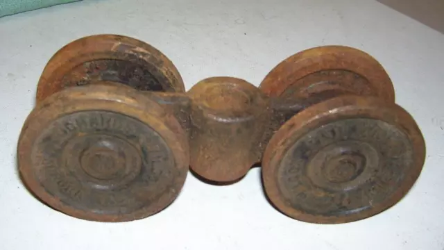 Vintage Barn Hay Trolley Pulley Roller Wheels Parts Richards-Wilcox, Aurora IL