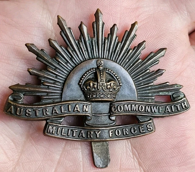 WW1 AUSTRALIAN RISING Sun Cap Badge, J.W.Tiptaft, B'ham £42.32 ...