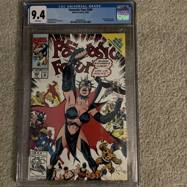 Fantastic Four #369 CGC NM 9.4 White Pages Infinity War Thanos
