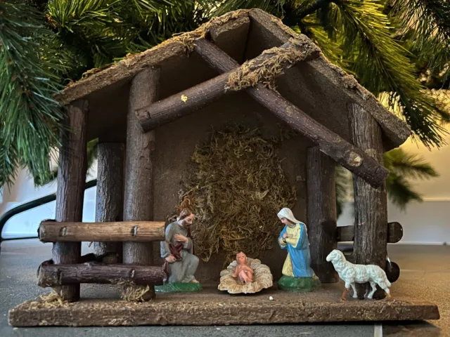 ARTECSIS Crèche de Noël en Bois/Petite Creche de Noel 26,5x19 cm