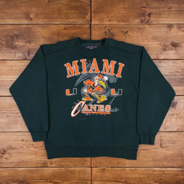 Vintage Miami Hurricanes Football Sweatshirt L Graphic Print Logo Jumper R29312