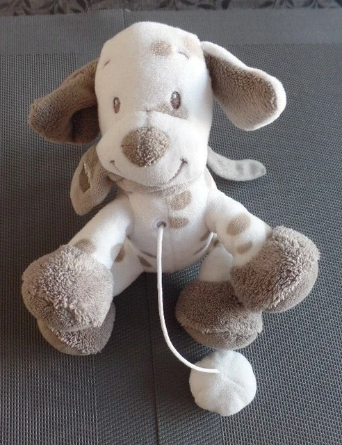 A1G / doudou peluche chien musical dalmatien blanc marron NATTOU HS