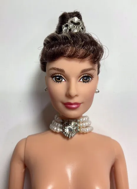 Audrey Hepburn Barbie Doll - Breakfast at Tiffany's - With Tiara & Necklace Nude