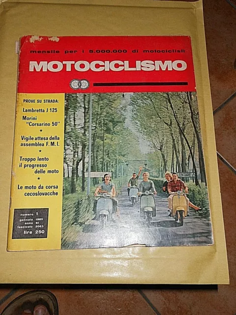 MOTOCICLISMO n.1 GENNAIO 1965 LAMBRETTA J 125 MORINI CORSARINO 50