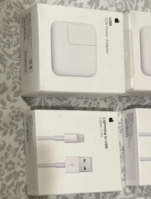 Apple 12W USB Power Adapter Genuine Wall Charger with APPLE CABLE.  NEW