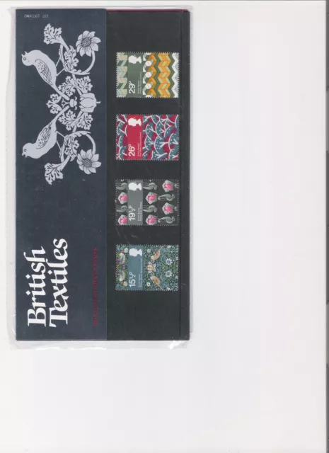 1982 Royal Mail Presentation Pack British Textiles Mint Decimal Stamps