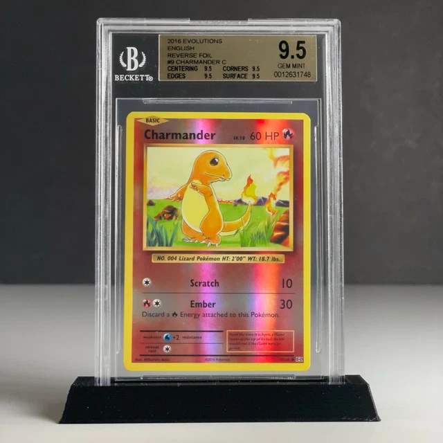Reverse Holo Charmander #9 | Pokemon 2016 XY Evolutions | BGS 9.5 Gem Mint